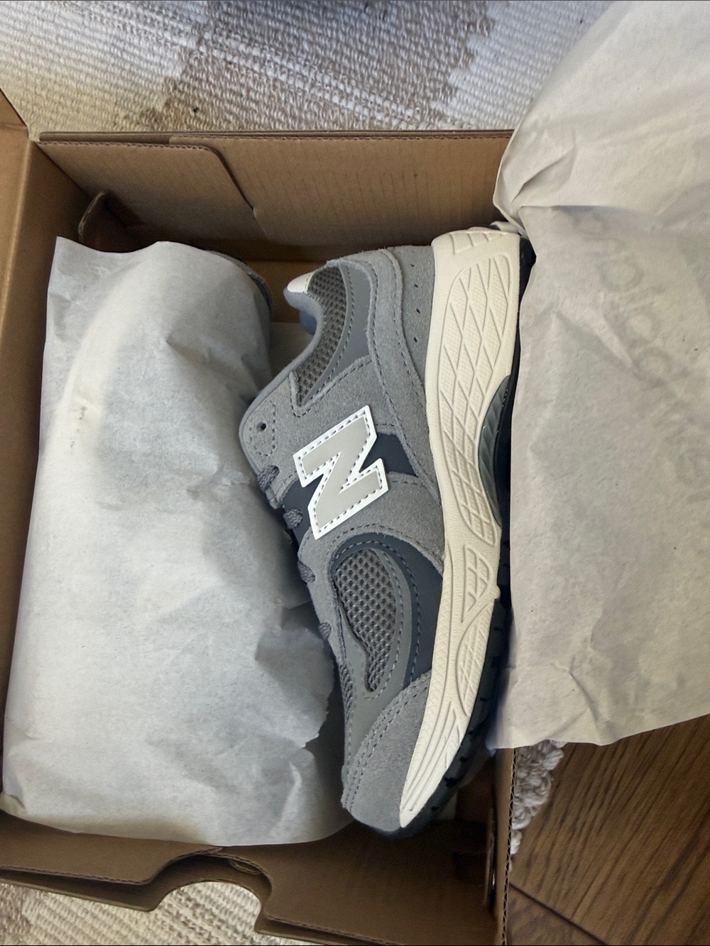 New Balance Grey Suede & Mesh Casual Sneaker